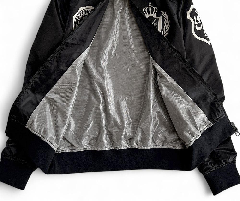 未使用級パーリーゲイツ 蓄熱フィルム裏地 ダブルジップスニードジャケット紺