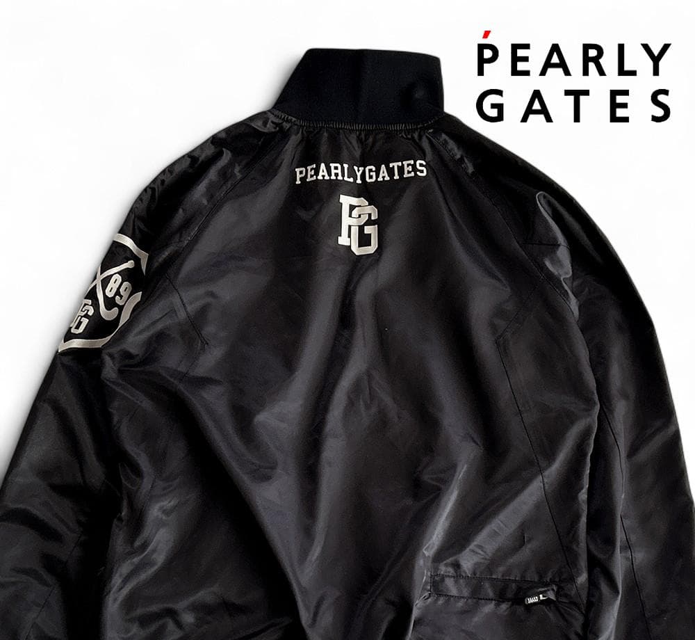 未使用級パーリーゲイツ 蓄熱フィルム裏地 ダブルジップスニードジャケット紺