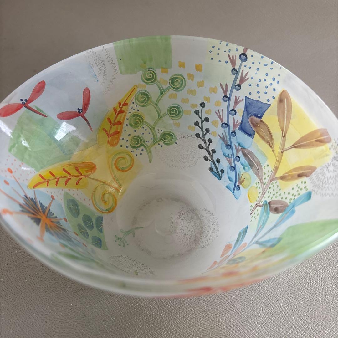 krs‼️ガラス工芸作家　林久美子　ガラスボウル 展示会作品　1996年