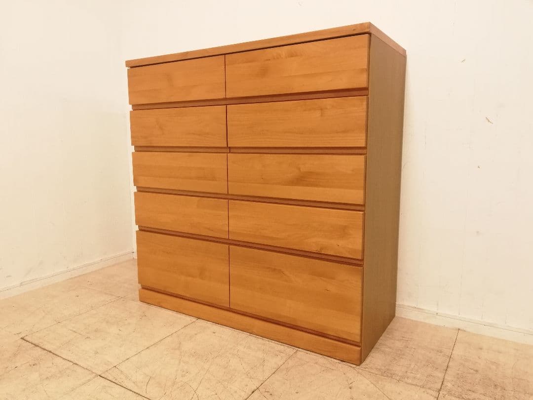 モデルルーム展示品 丸田木工 アルダー材 高級モダンチェスト 桐箪笥