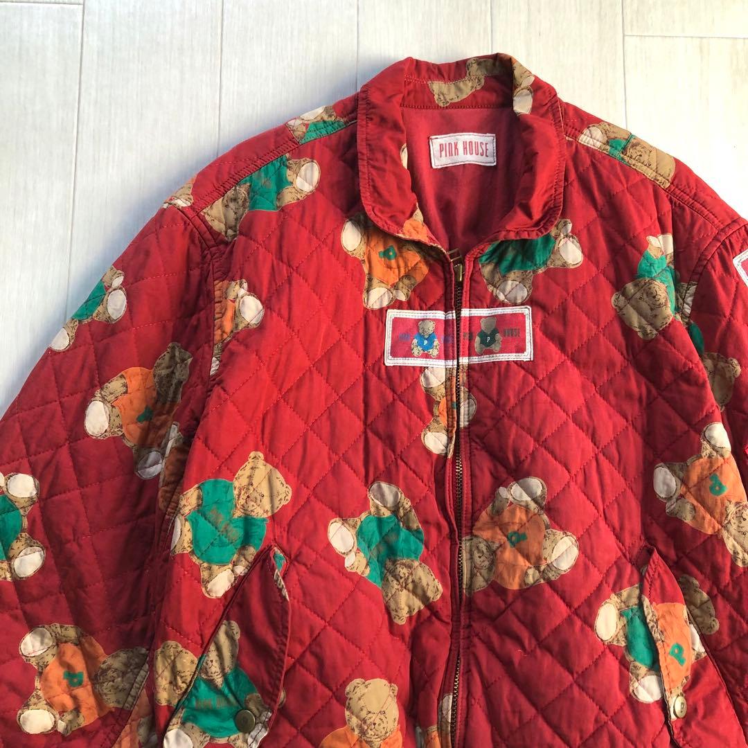 ピンクハウス くま 熊 ワッペン キルティング 中綿入り ブルゾン