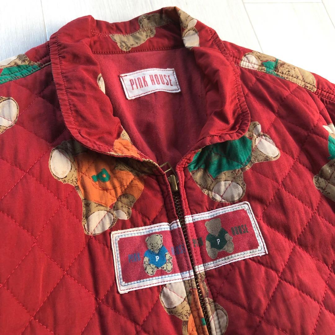 ピンクハウス くま 熊 ワッペン キルティング 中綿入り ブルゾン