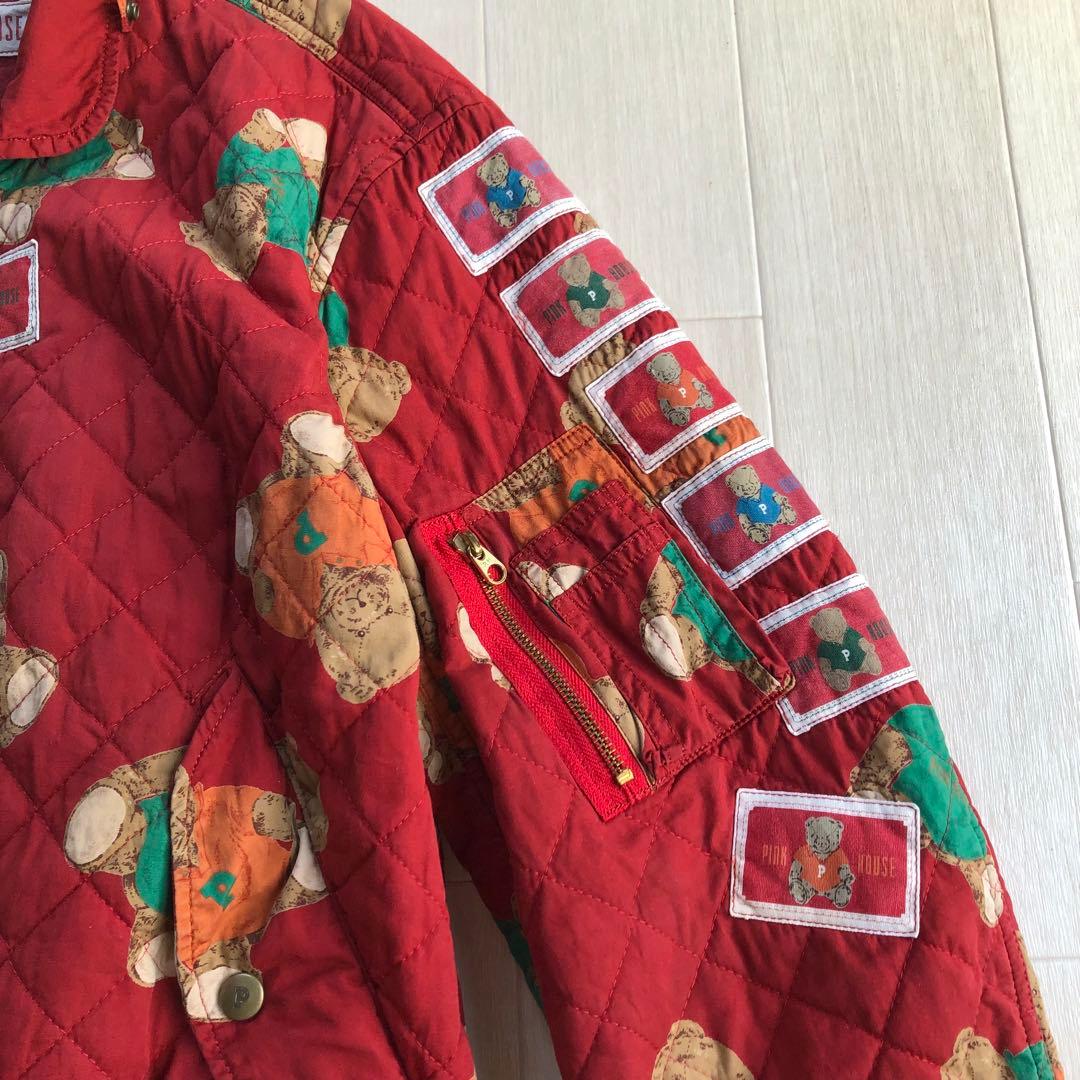 ピンクハウス くま 熊 ワッペン キルティング 中綿入り ブルゾン