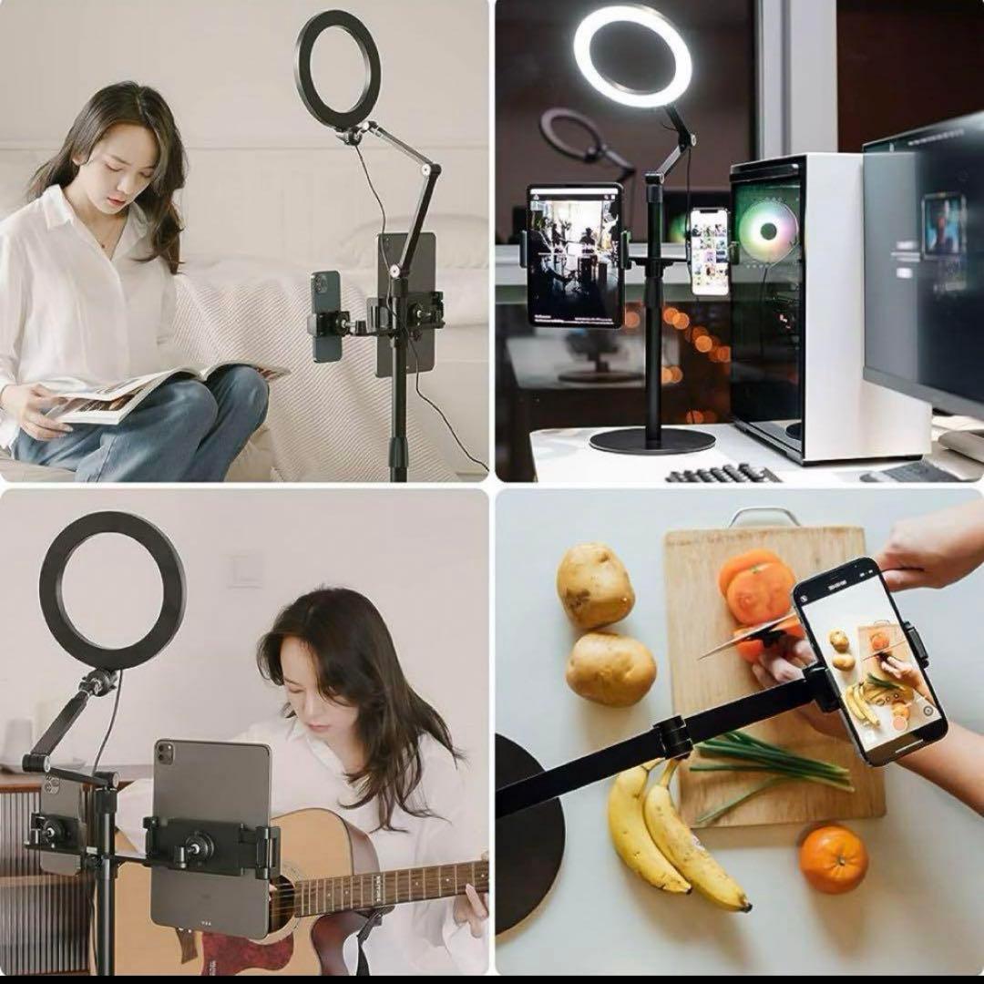 3-in-1 自撮りデスクトップ ライブスタンド 高さ調節可能viozon