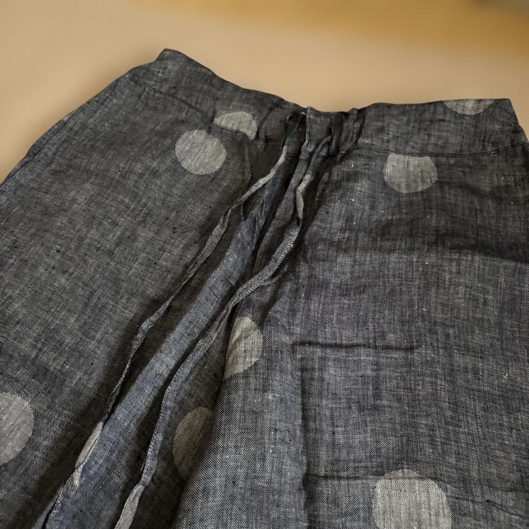 リゼッタlisetteドット柄ガウチョパンツ ダークグレー