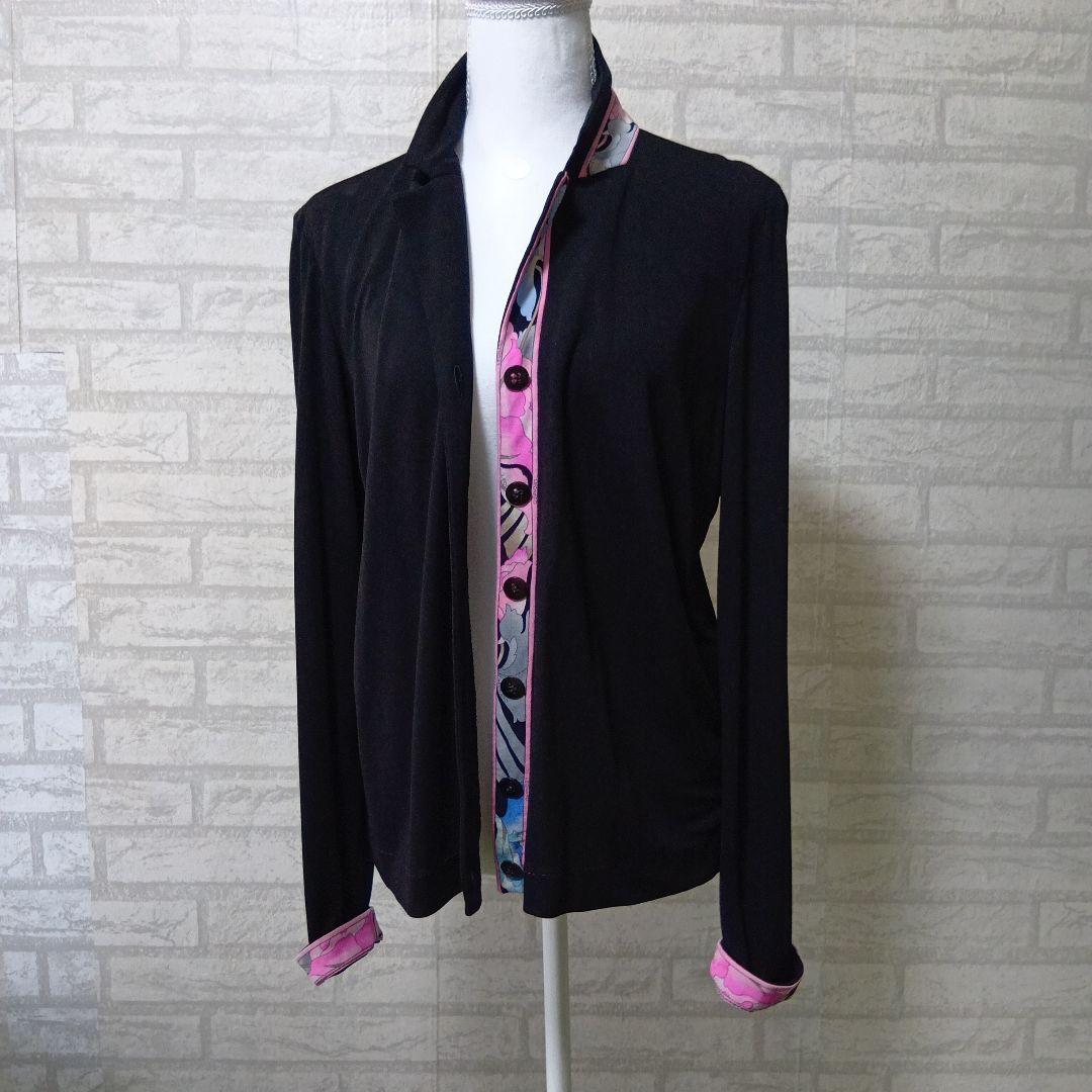 LEONARD PARIS　黒のテーラードジャケット ベルト付　訳あり良品✨️