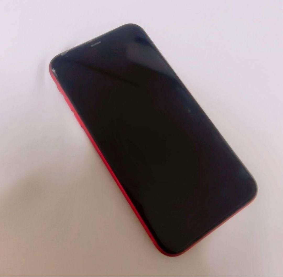 正常動作　iPhone11 本体 128G レッド 箱あり　画面割れあり