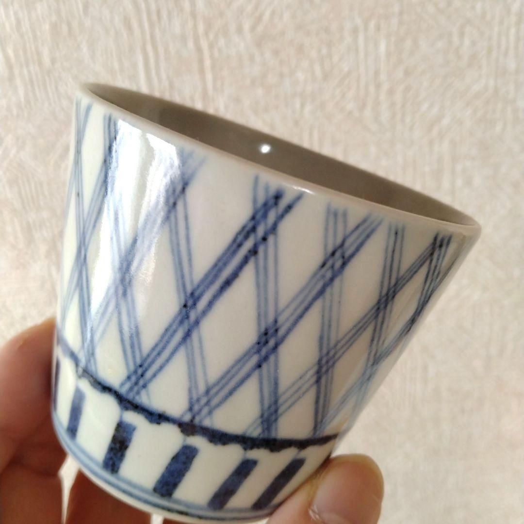 古伊万里染付格子文蕎麦猪口