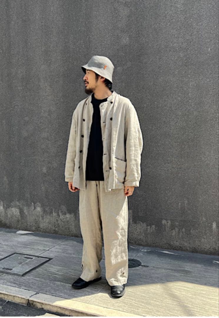 【美品】nest Robe CONFECT ブラックリネン クック ジャケット