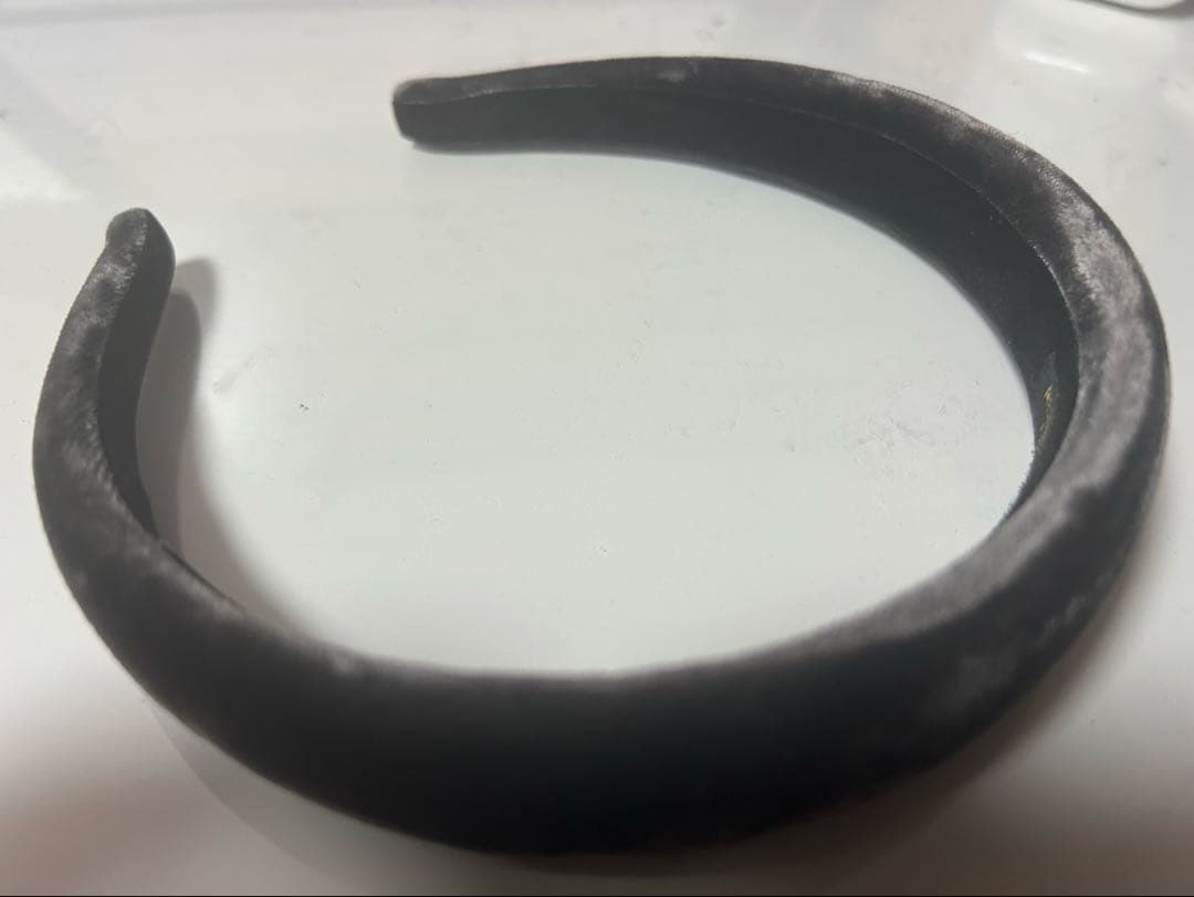 ALEXANDRE DE PARIS ベロアカチューシャ2.5センチ グレー