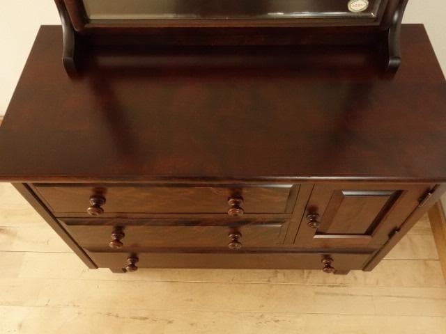 北海道民芸家具　ドレッサー　鏡台　再塗装済　ＵＳＥＤ