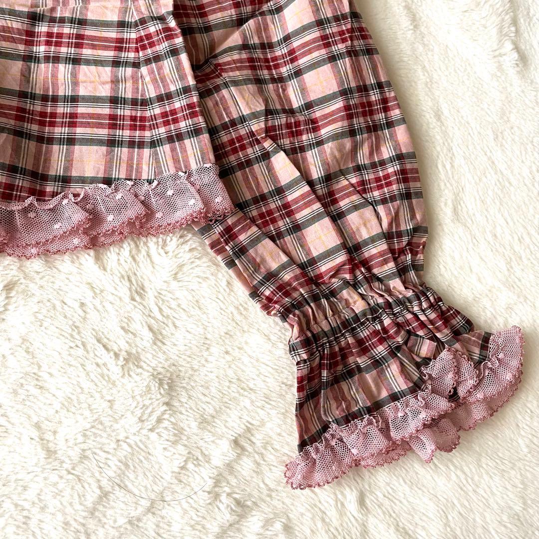 ピンクハウス × aoki misako コラボ チェックフードブラウス