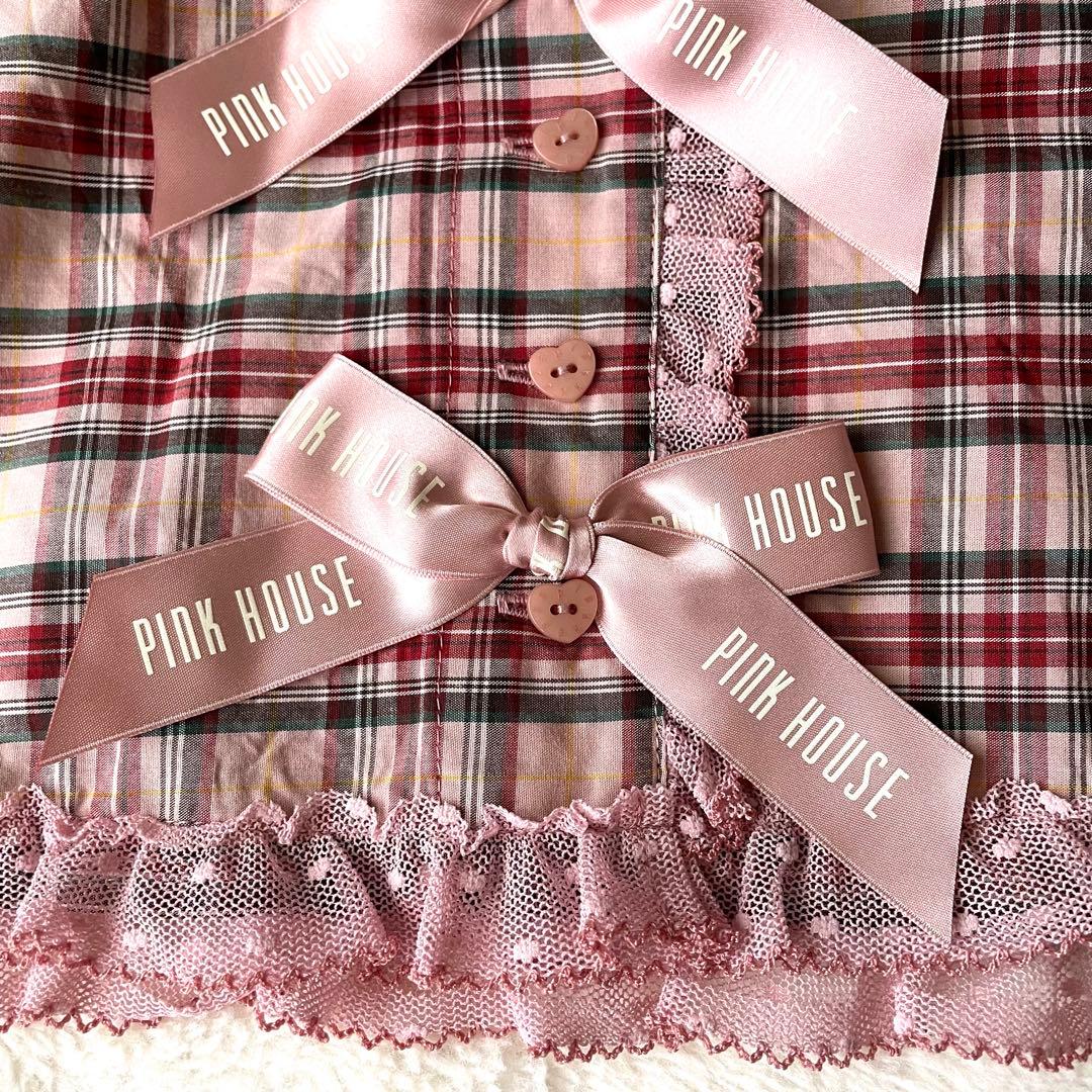 ピンクハウス × aoki misako コラボ チェックフードブラウス