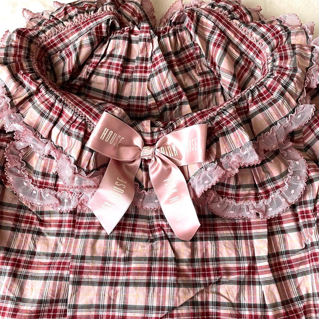 ピンクハウス × aoki misako コラボ チェックフードブラウス