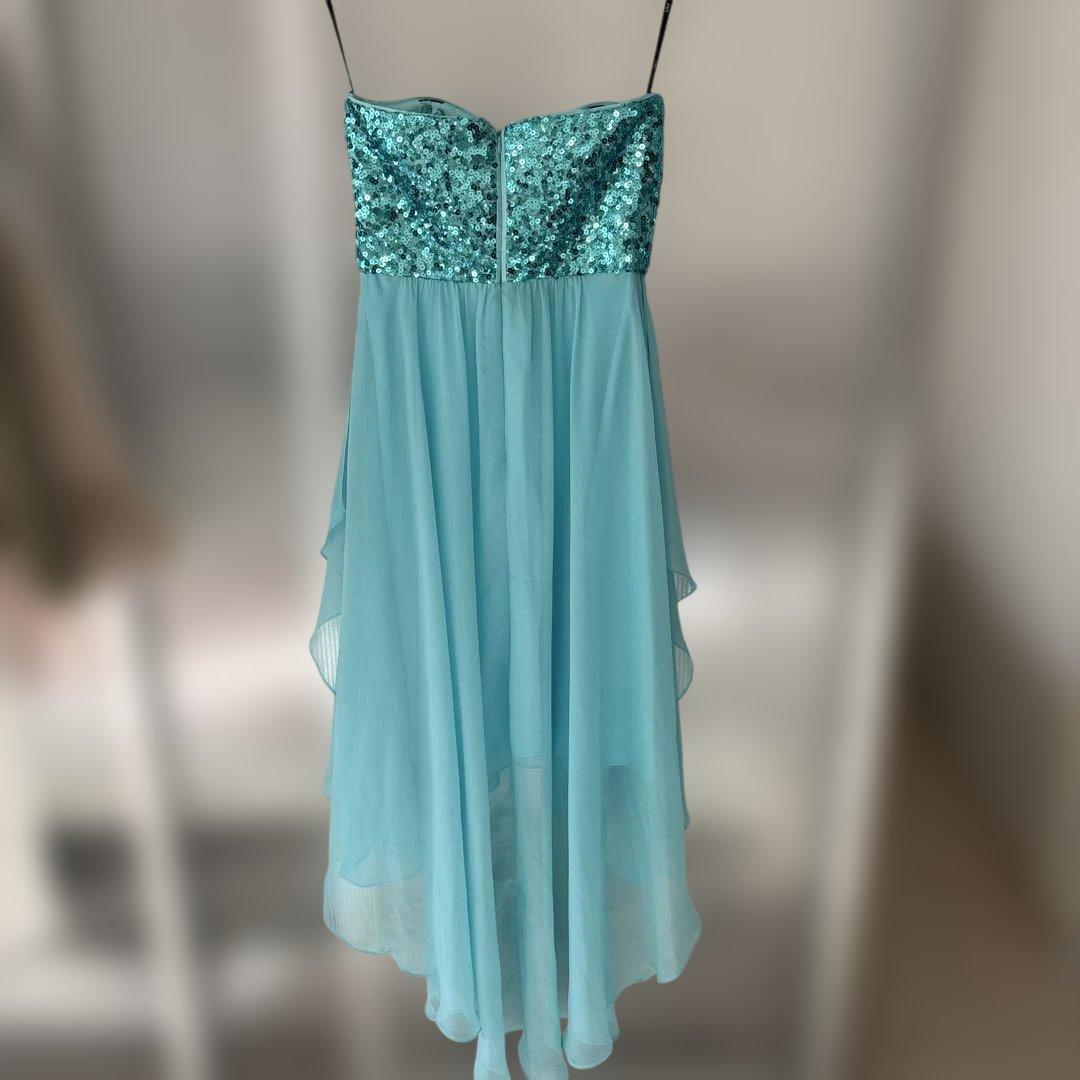 Vera Mont ヴェラモン スパンコールドレス ターコイズブルー