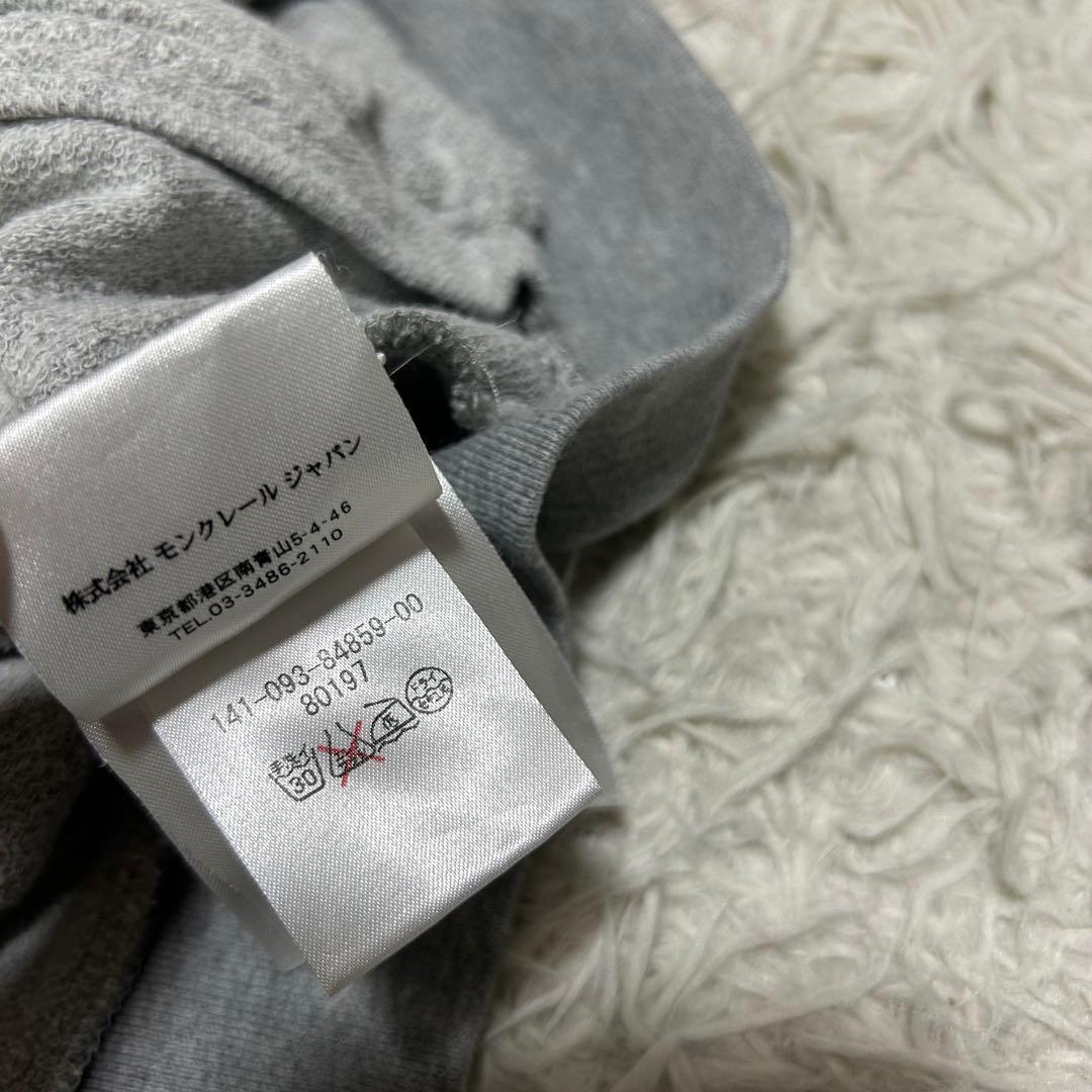 14718✨モンクレール ロゴワッペン フード付きジップパーカー グレー XS