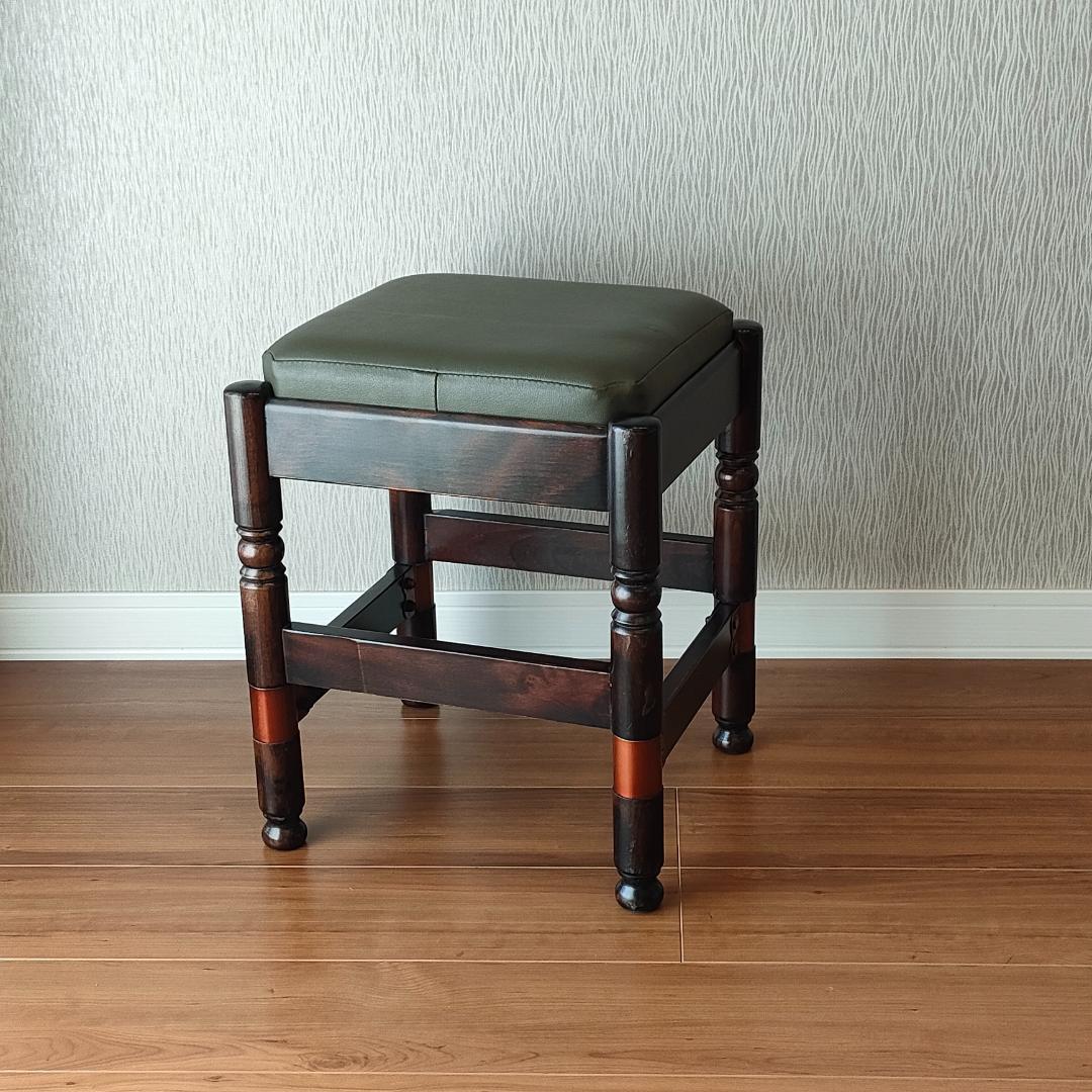 ヴィンテージ　スツール　サイドチェア　オットマン　レザー