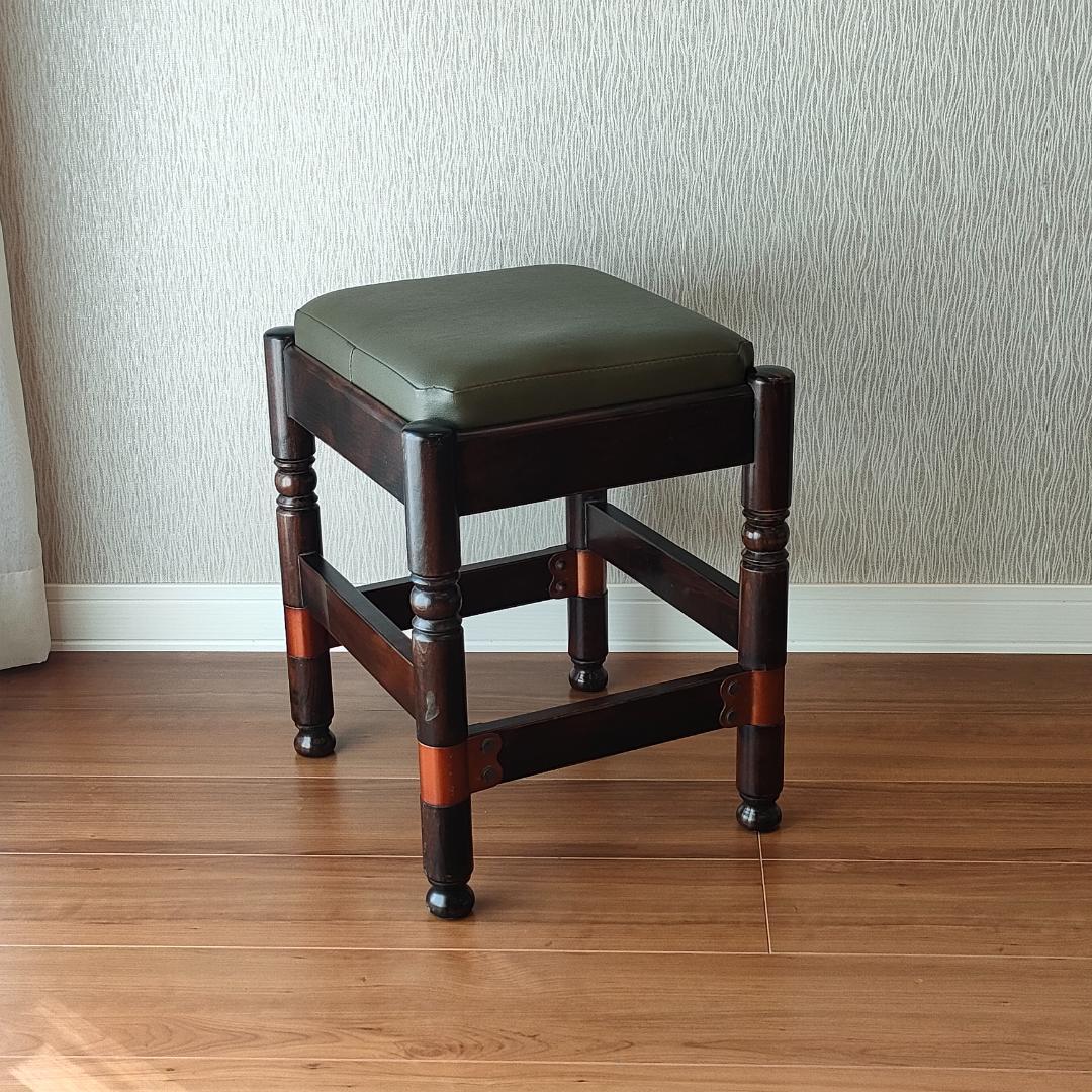 ヴィンテージ　スツール　サイドチェア　オットマン　レザー