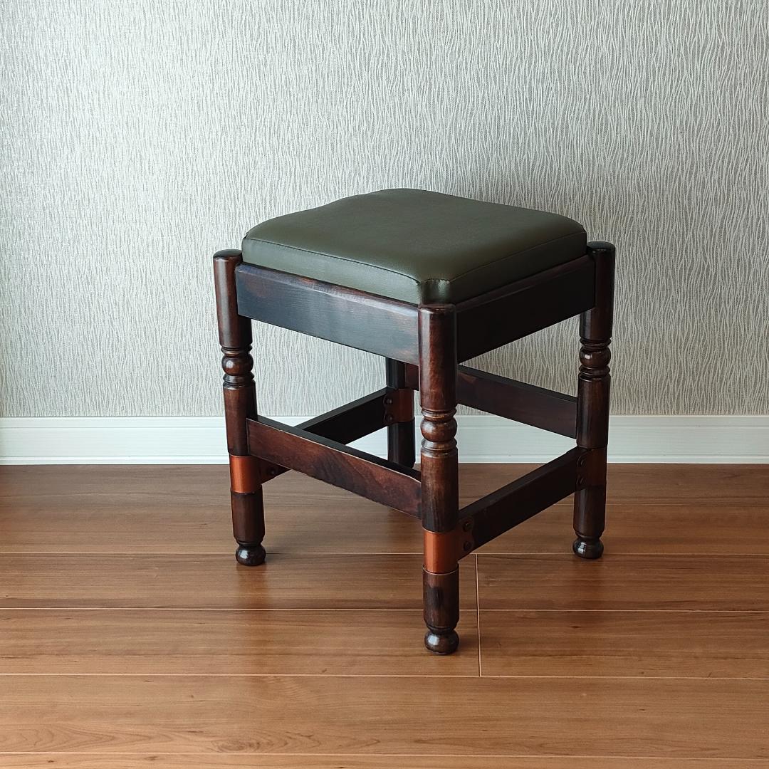 ヴィンテージ　スツール　サイドチェア　オットマン　レザー