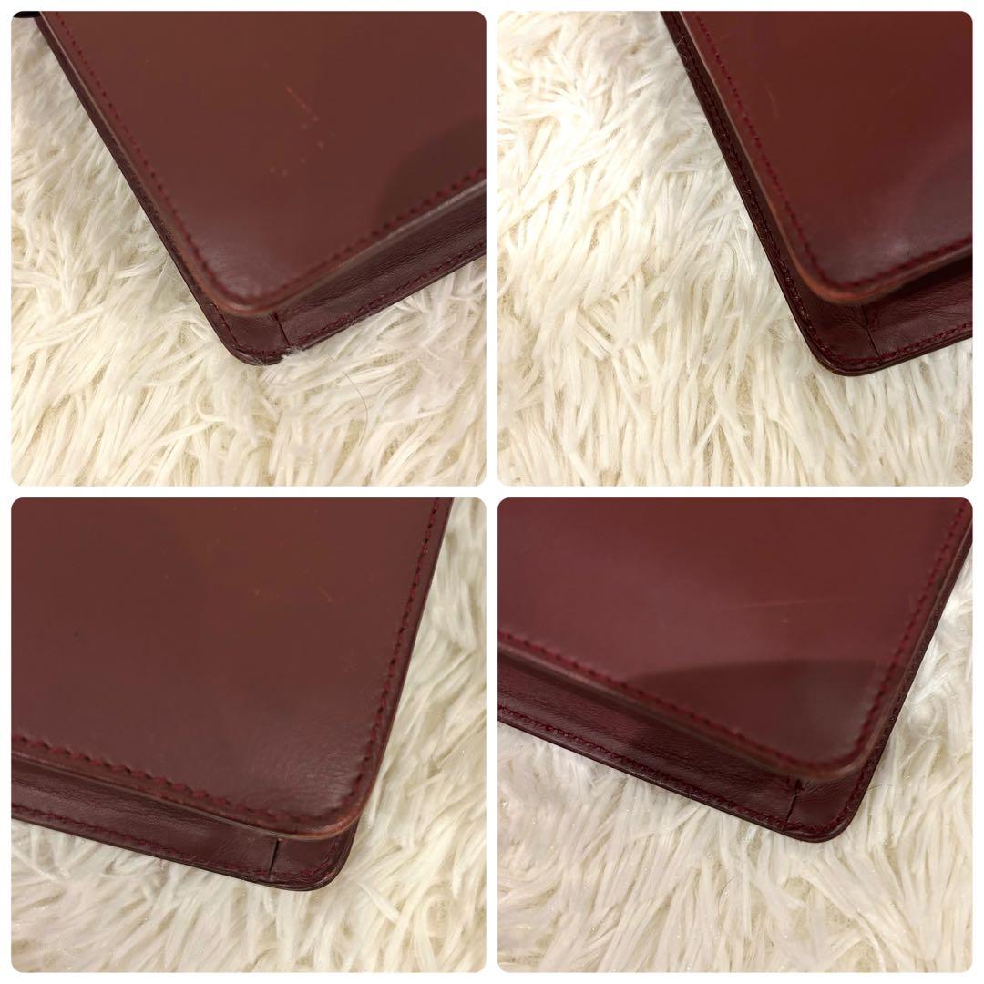 カルティエ Cartier マストライン レザー クラッチバッグ ボルドー