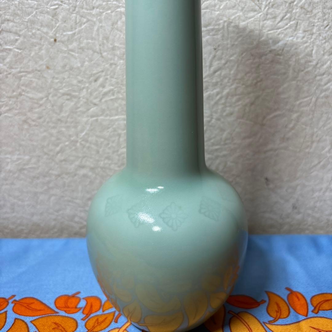 京焼　竹泉造　花入 花瓶　共箱　共布　美品