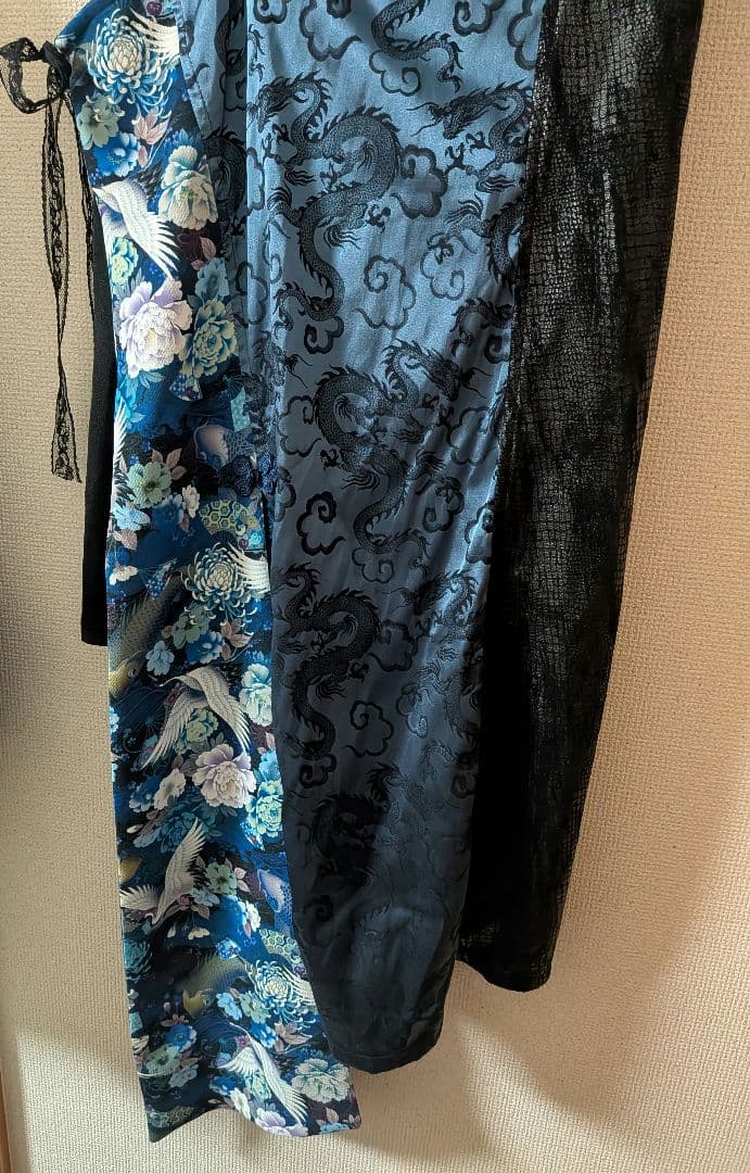 ウ*ネ様 キューティーフラッシュ チャイナチュニック 鶴と鯉 ネイビー