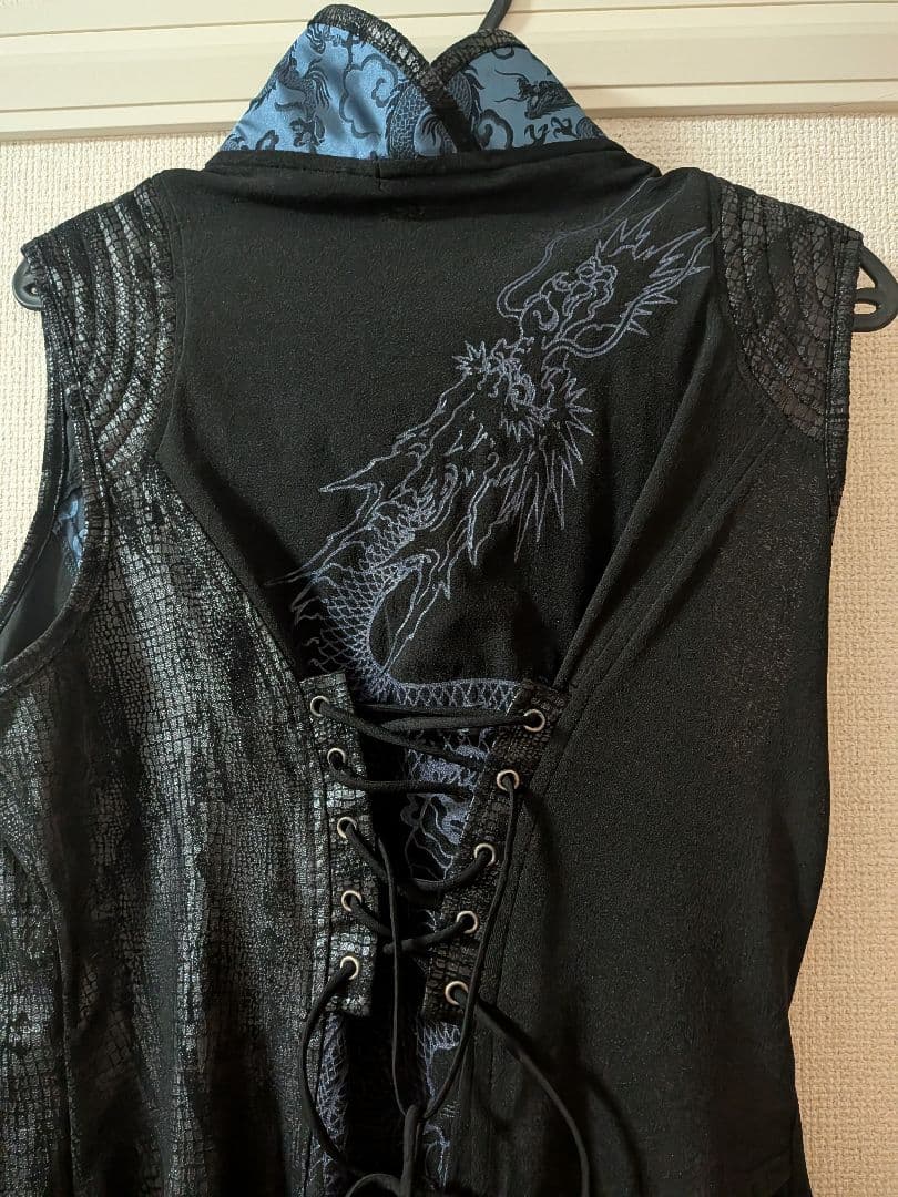 ウ*ネ様 キューティーフラッシュ チャイナチュニック 鶴と鯉 ネイビー