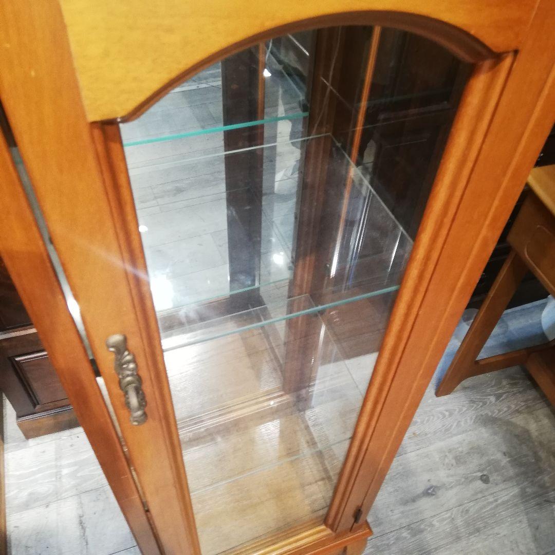 M●225送料込☞ヴィンテージ☜キュリオケース　時計付き飾り棚