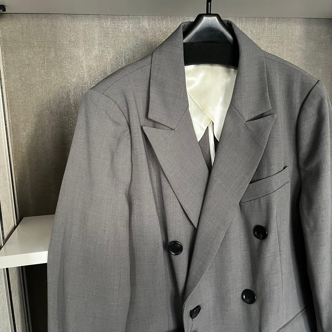 ANDRESD ピークドラペルジャケット　グレー　テーラード　フォーマル　結婚式