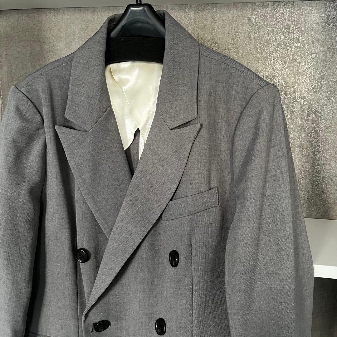 ANDRESD ピークドラペルジャケット　グレー　テーラード　フォーマル　結婚式