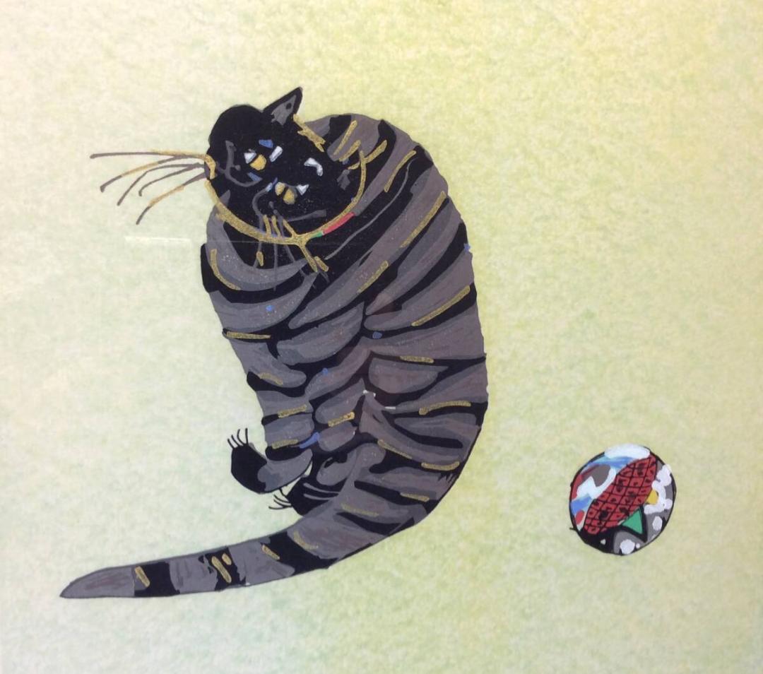 美品 フジ子・ヘミング 「猫十態 クリコ」直筆サイン・限定6番/200部 木版画