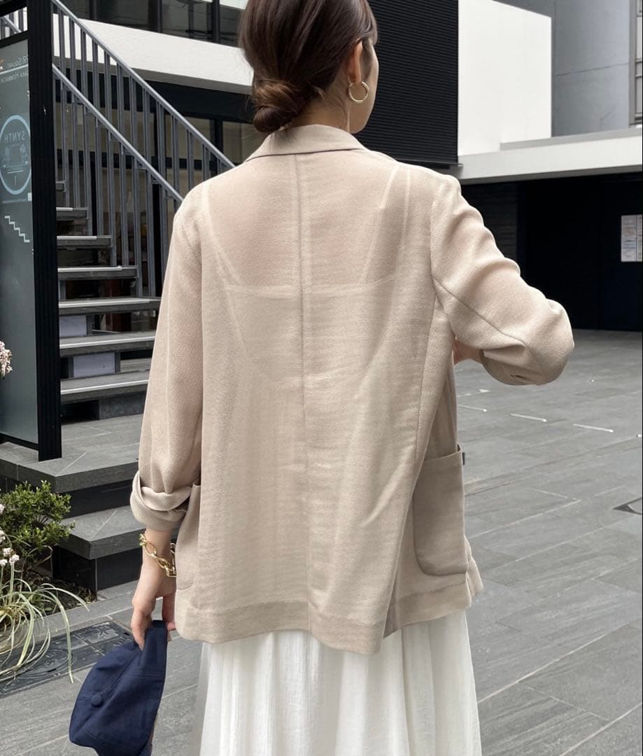 DouDou メッシュダブルジャケット ベージュ