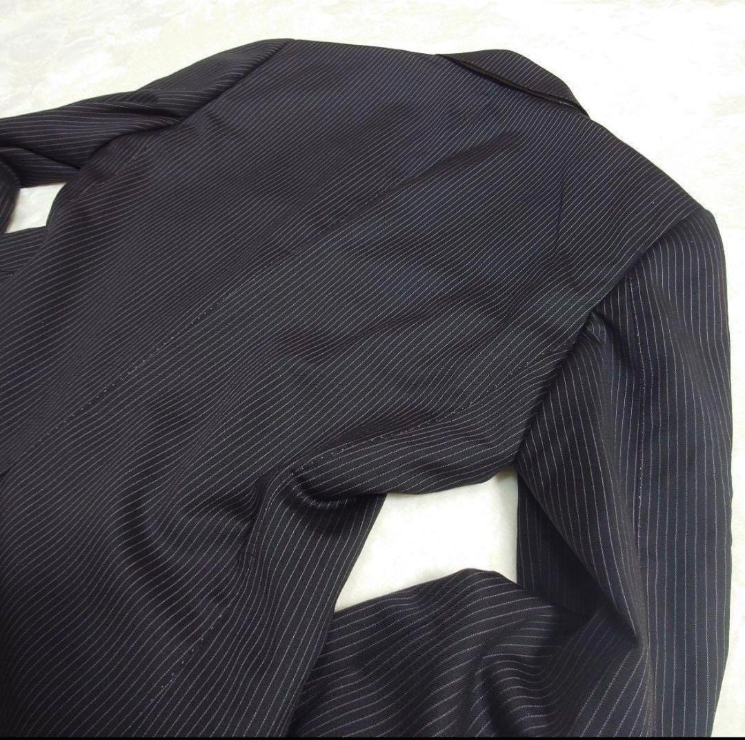 【美品/希少】ポールスミス×ロロピアーナストライプスーツ☆シルク混☆裏地花柄☆M