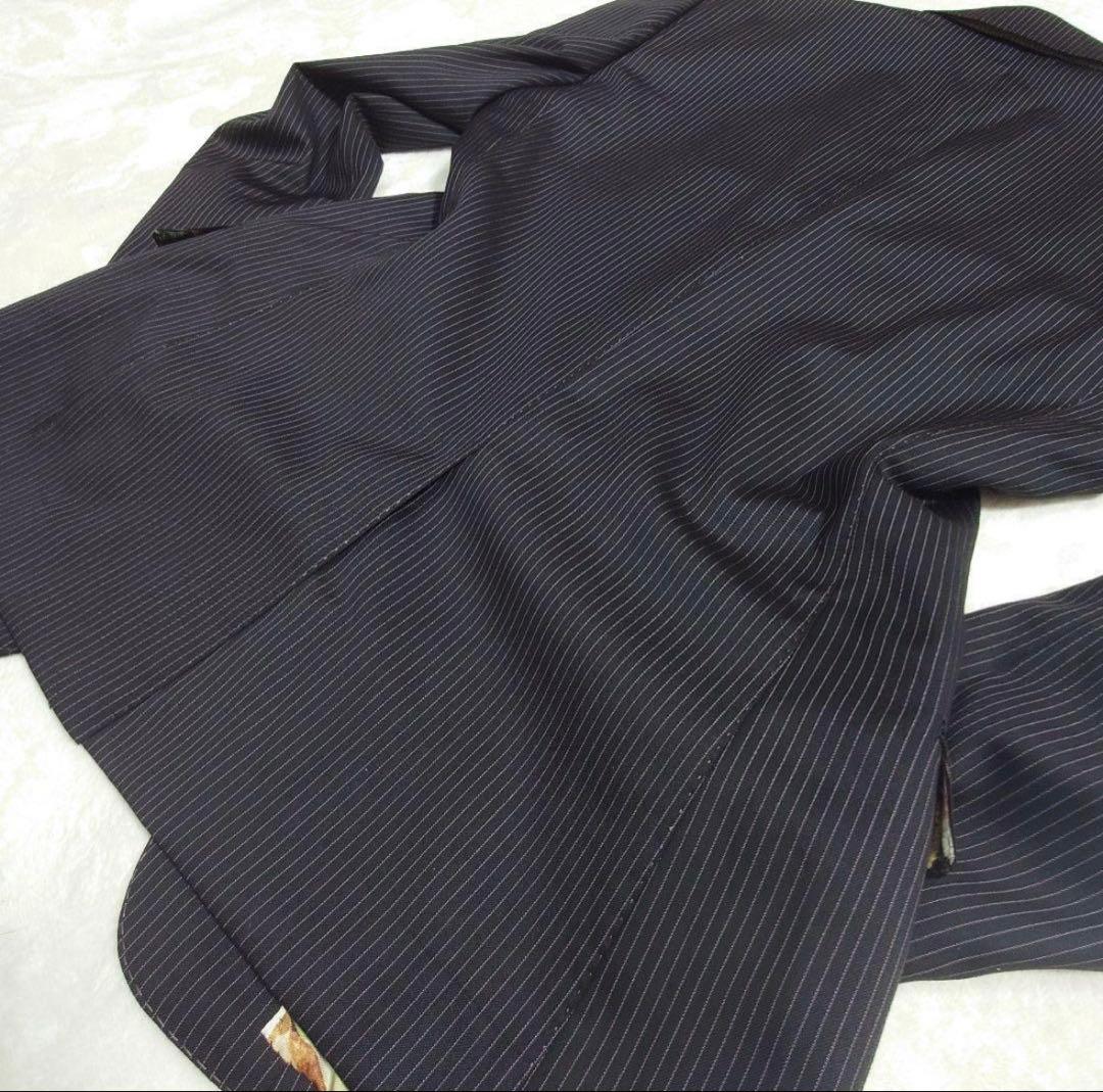 【美品/希少】ポールスミス×ロロピアーナストライプスーツ☆シルク混☆裏地花柄☆M