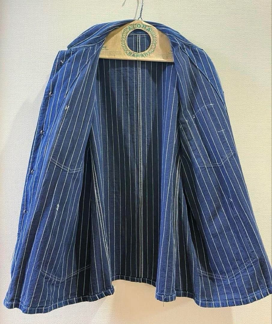 HEADLIGHT　WOVEN STRIPE DENIM WORK COAT
