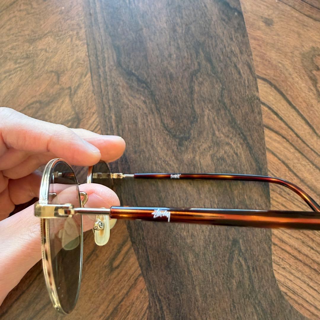 stussy サングラス　benny ゴールド×べっ甲