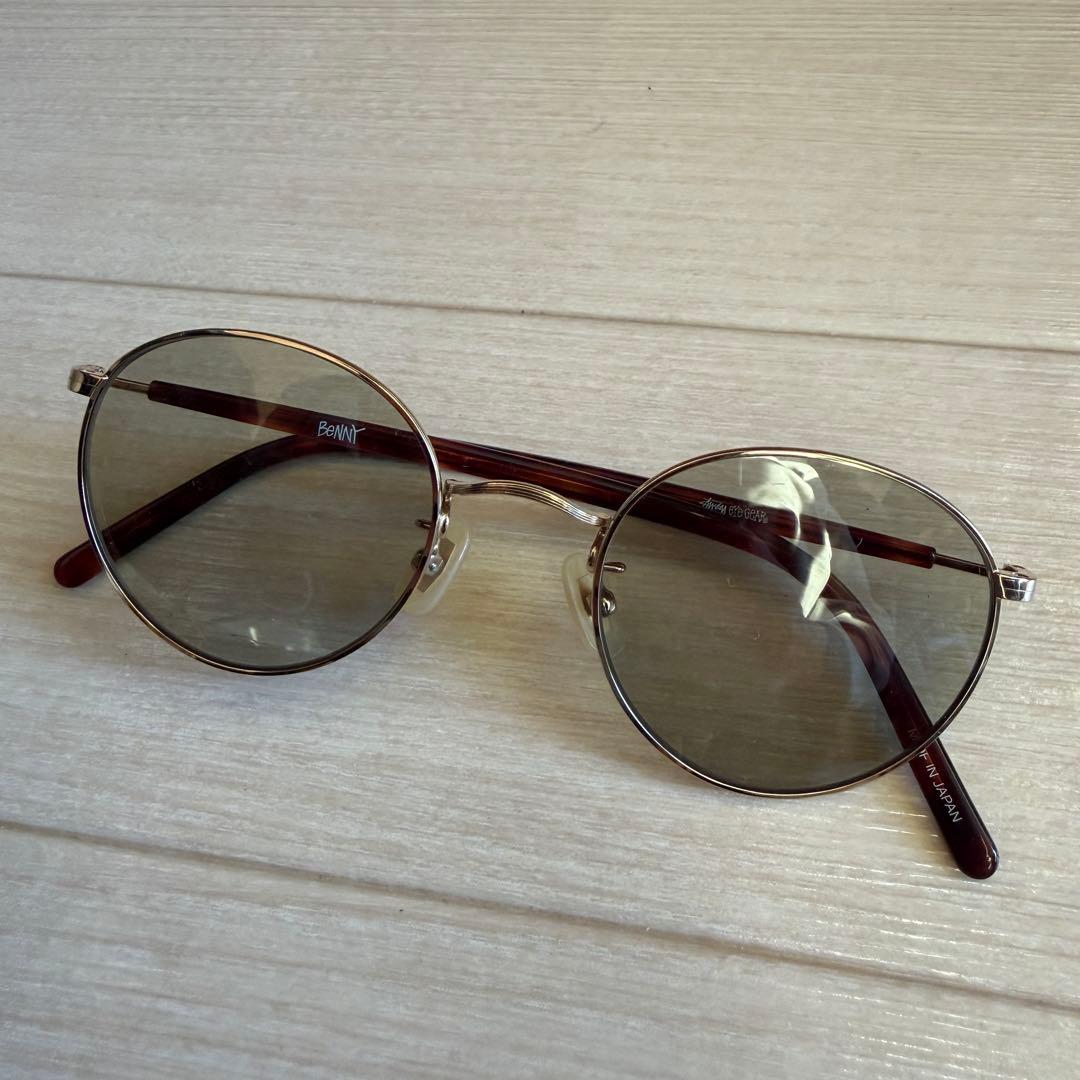 stussy サングラス　benny ゴールド×べっ甲