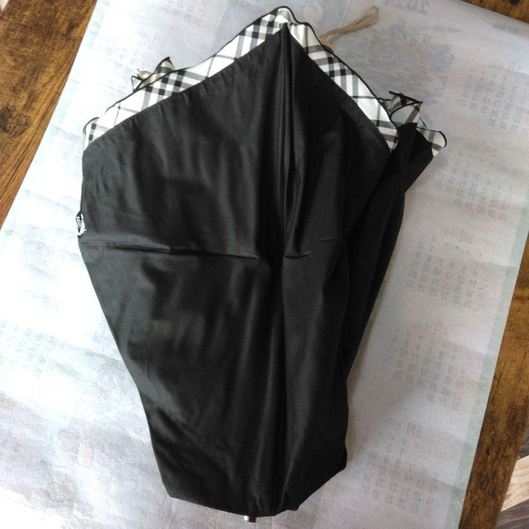 バーバリー　折り畳み日傘②　ブラック　フリル　チェック