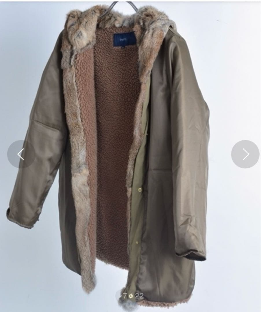 新品、未使用　SHIPS for women ラビットファー モッズコート