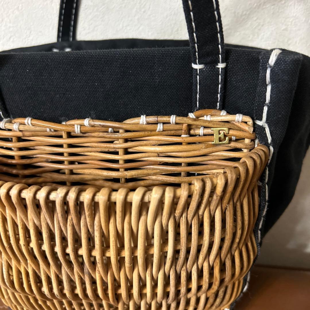 エバゴス　キャンバス　カゴポケット付きトート
