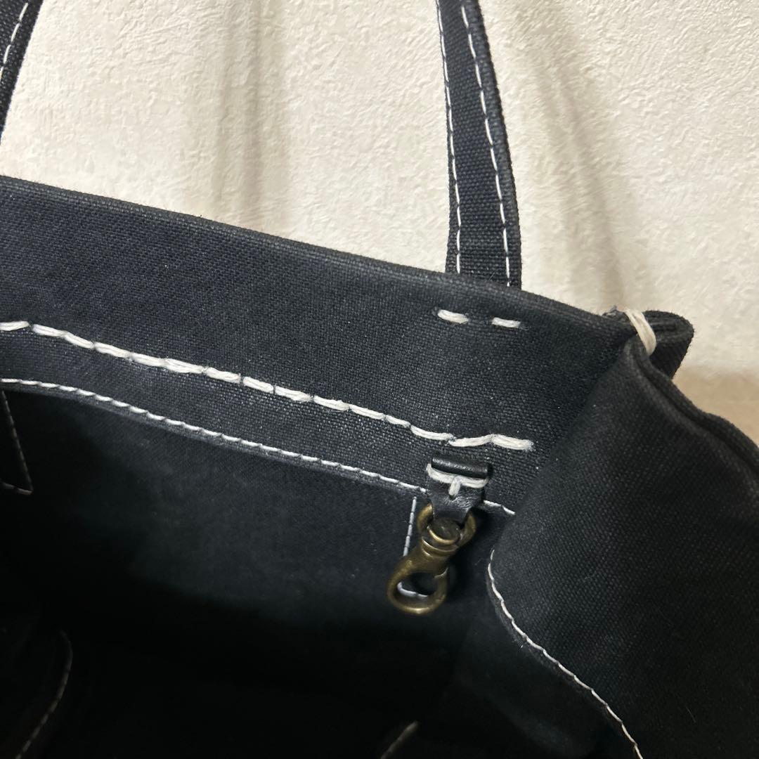 エバゴス　キャンバス　カゴポケット付きトート