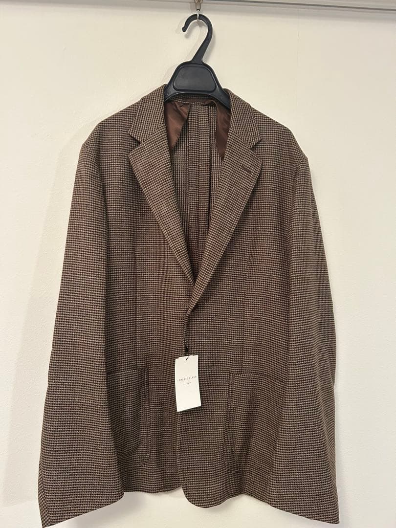 ブラウン チェック柄 テーラードジャケット