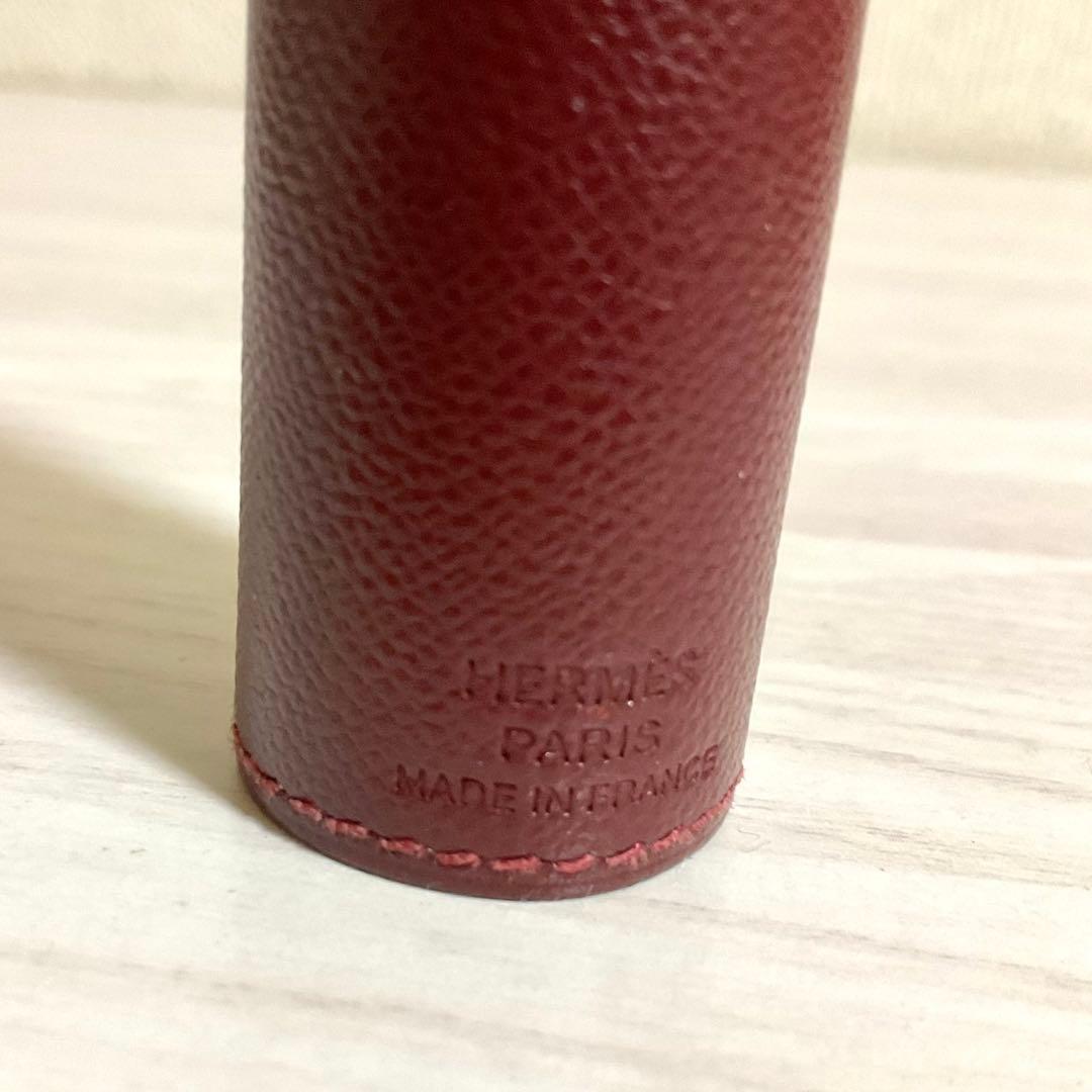 HERMES エルメス リップケース カバー 箱付き レザー ルージュH