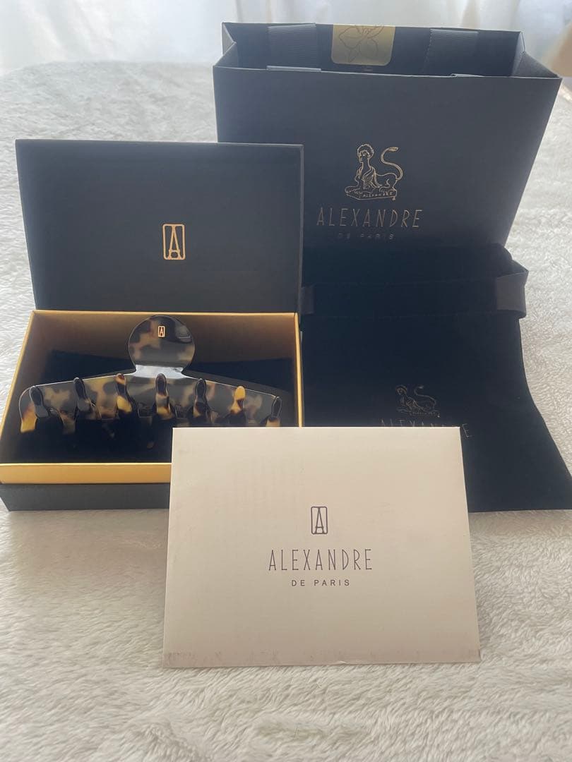 新品未使用 ALEXANDRE DE PARIS べっ甲ヘアクリップ Mサイズ