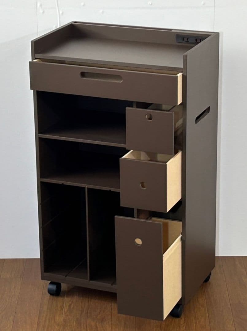 キッチンワゴン no3474ダークブラウン