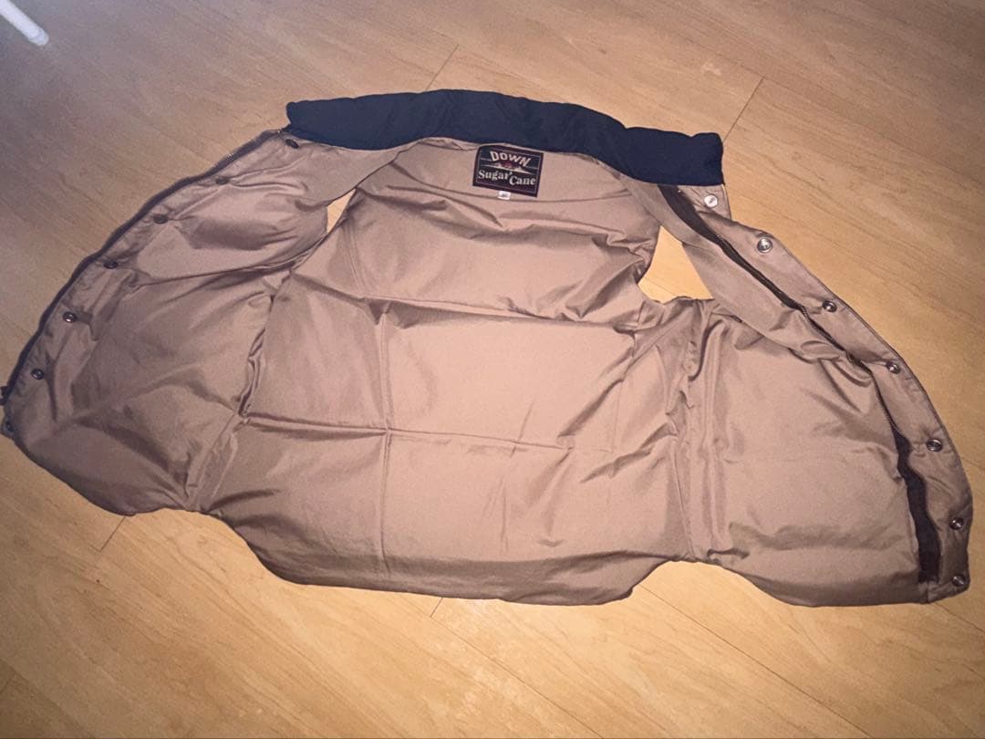 し*ん様 シュガーケーン　レザーヨークダウンベスト　東洋エンタープライズ　Mサイ