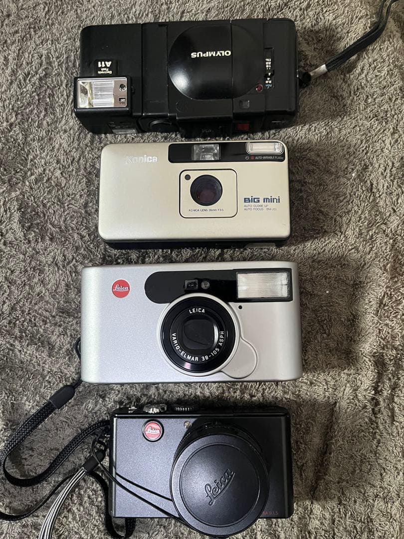「【ジャンク】カメラ4台まとめ売り Leica Konica OLYMPUS」