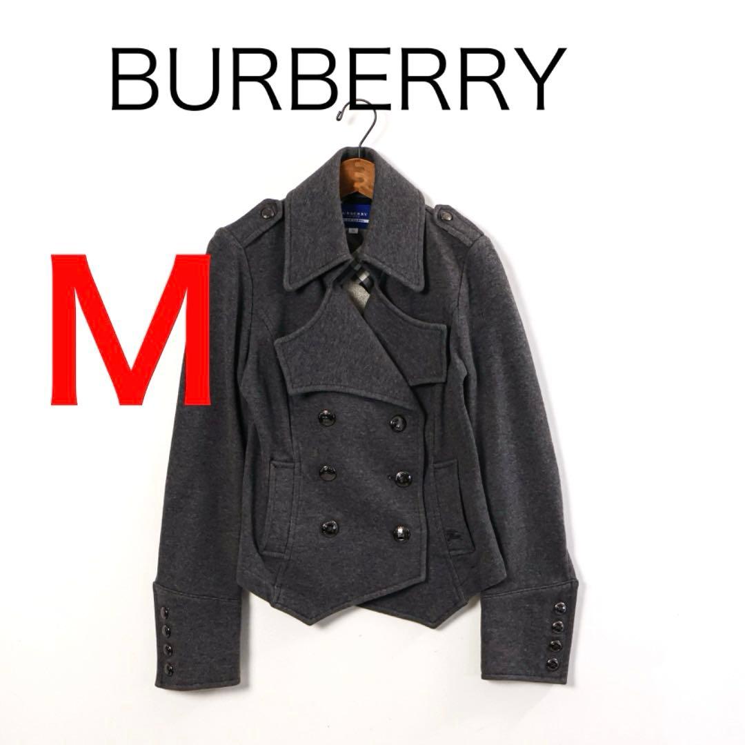 H3550-23◾️バーバリー　ダブルボタン　ピーコート風ジャケットノバチェック