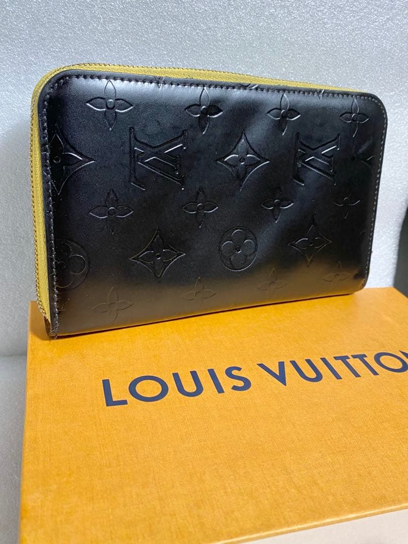 れ*れ様 LOUIS VUITTON 長財布 ブラック/イエロー　頂き物　シミあ