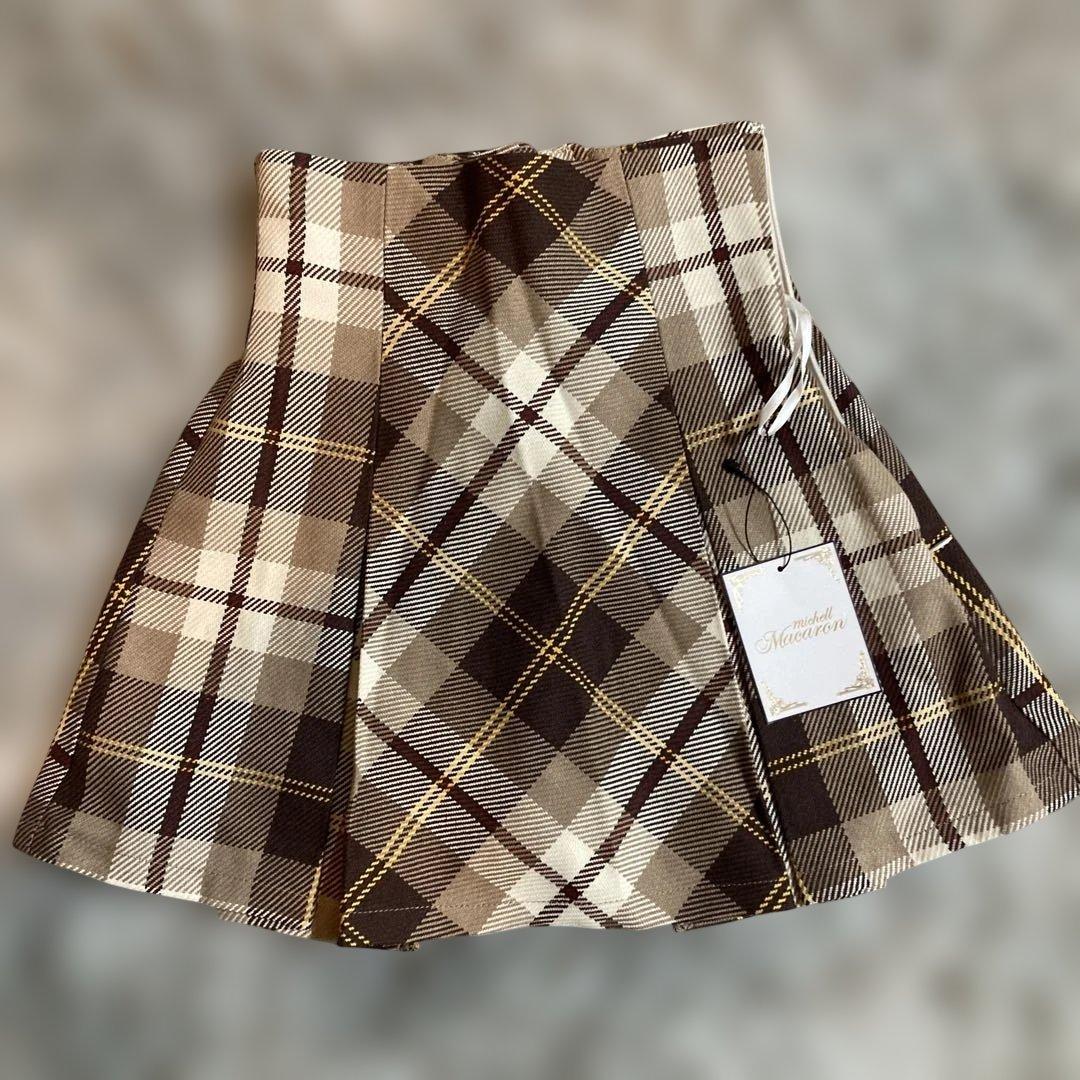 michellMacaronミシェルマカロン フレアチェックスカート